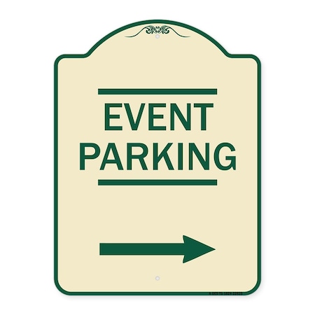 Signmission Thanks for Coming Turn Right for Exit Event Parking W/ Right Arrow Alum, 18" L, 24" H, TG-1824-22823 A-DES-TG-1824-22823